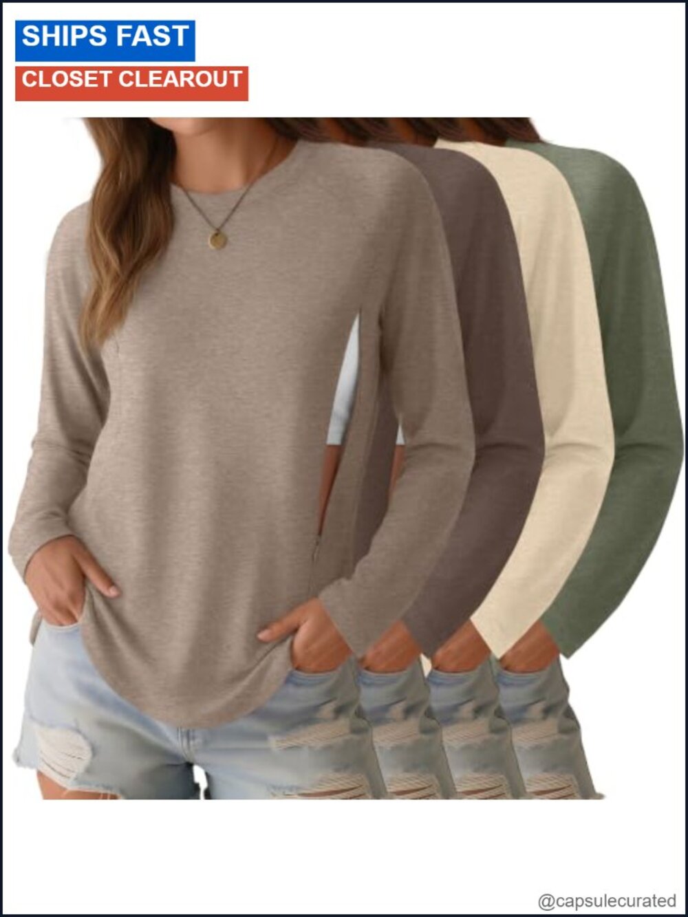 Women's Nursing Tops Long Sleeve Maternity Breastfeeding Shirts 4 Pack